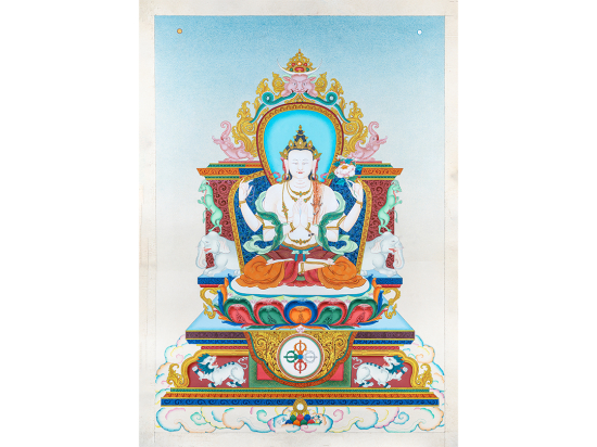 Hand Painted Thangka of Chenrezig I Bodhisattva of Compassion I Traditional Art 