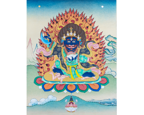 Bernagchen Mahakala Thangka Mahakala Bernagchen Thangka Tibetan Mahakala Thangka Buddhist Protector Thangka Wrathful Deity Thangka