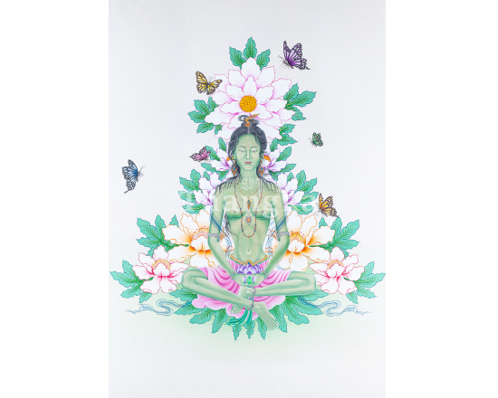 Green Tara art Green Tara modern art Contemporary Buddhist art Green Tara illustration Tara goddess artwork