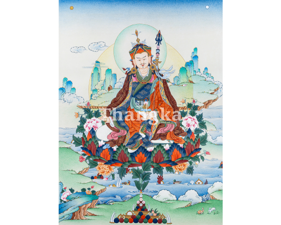 Guru Rinpoche thangka Padmasambhava art Lotus Born Master thangka Tibetan Buddhist painting