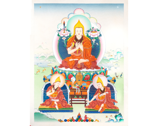 Je Tsongkhapa Thangka Tsongkhapa Thangka painting Je Tsongkhapa Tibetan Thangka Gelug tradition founder Thangka