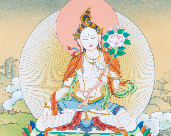 White Tara Longevity Thangka Seven Eyed Goddess of Healing Authentic Tibetan Thangka Art