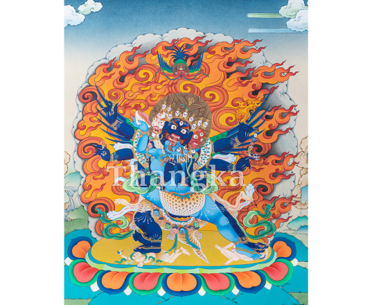 Vajrakilaya Thangka Wrathful Vajrakilaya Dorje Phurba Deity Authentic Tibetan Thangka Art