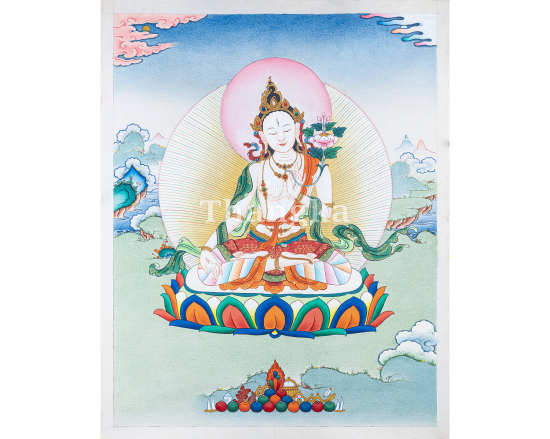 White Tara Divine Grace Thangka Goddess of Healing Long Life Authentic Tibetan Thangka