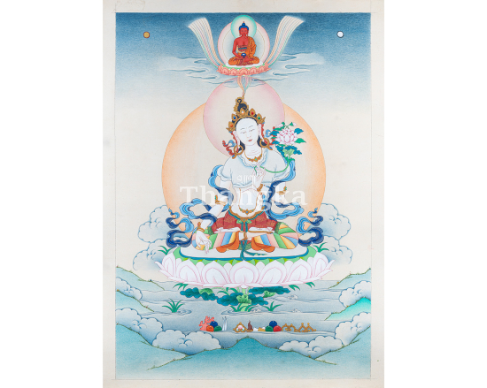 White Tara Compassion Thangka Seven Eyed Goddess of Longevity Handmade Tibetan Thangka Art