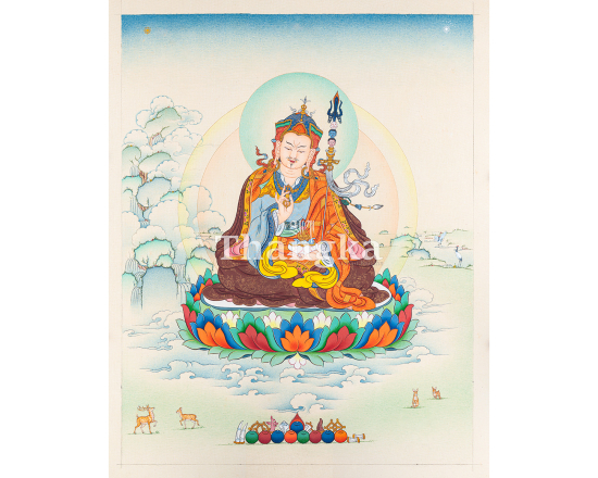 Guru Rinpoche Thangka Padmasambhava Lotus Born Master Authentic Tibetan Thangka Art