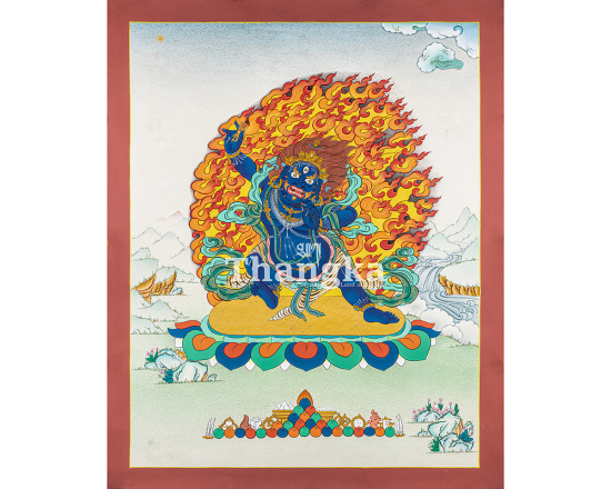 Vajrapani Wrathful Power Thangka Protector of Buddha’s Teachings Authentic Tibetan Art