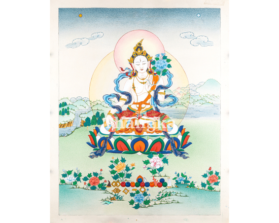 White Tara Enlightenment and Longevity Thangka – Seven-Eyed Goddess