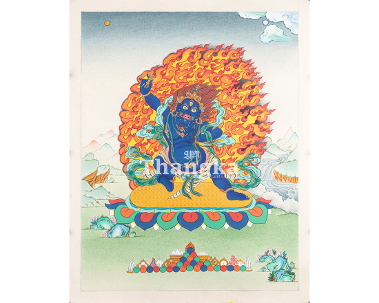 Vajrapani Thunderbolt Power Thangka Wrathful Protector of Wisdom Authentic Tibetan Art