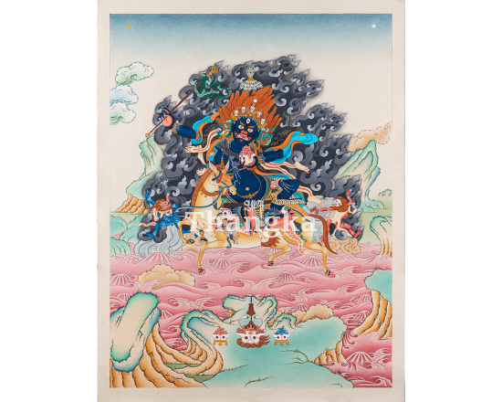 Palden Lhamo Thangka Wrathful Protector Goddess Authentic Tibetan Thangka Art