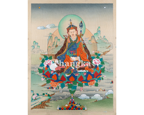 Guru Rinpoche Lotus Born Thangka Padmasambhava Spiritual Master Authentic Tibetan Thangka Art