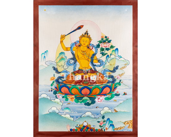 Manjushri Wisdom Thangka Bodhisattva of Transcendent Wisdom Authentic Tibetan Thangka Art