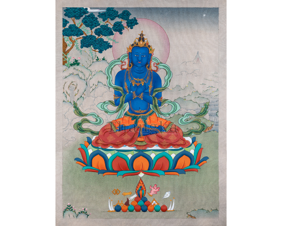Vajradhara Thangka Primordial Buddha of Vajrayana Buddhism Authentic Tibetan Thangka Art