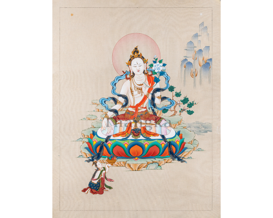 White Tara Sacred Longevity Thangka – Seven-Eyed Goddess of Compassion