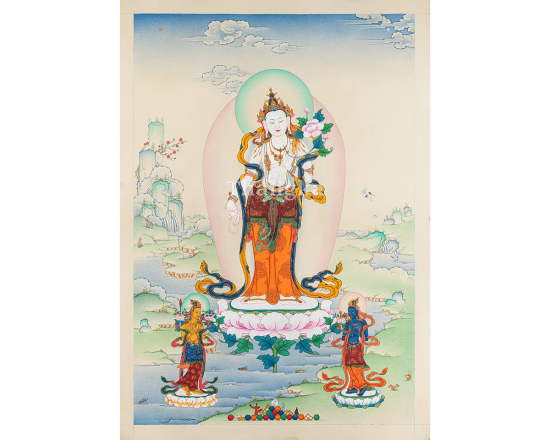 Rigsum Gonpo Thangka Lords of Compassion Wisdom Power Authentic Tibetan Buddhist Art