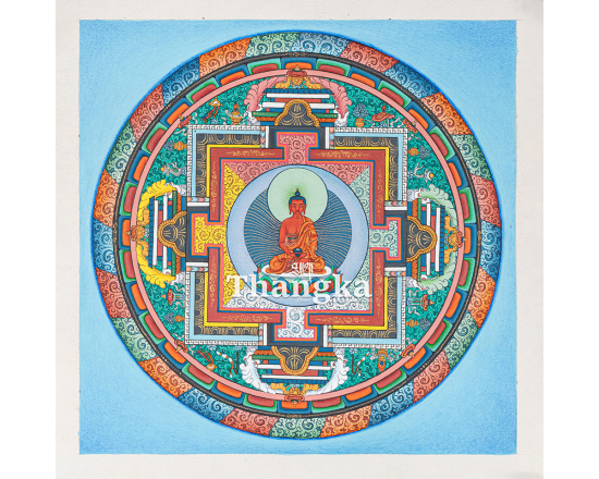 Amitabha Buddha Mandala Thangka Sacred Mandala of Infinite Light and Pure Land Wisdom