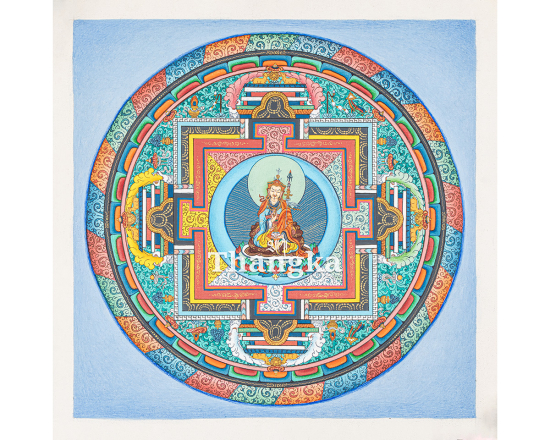 Guru Rinpoche Mandala Thangka The Lotus Born Guru in the Sacred Mandala of Enlightenment