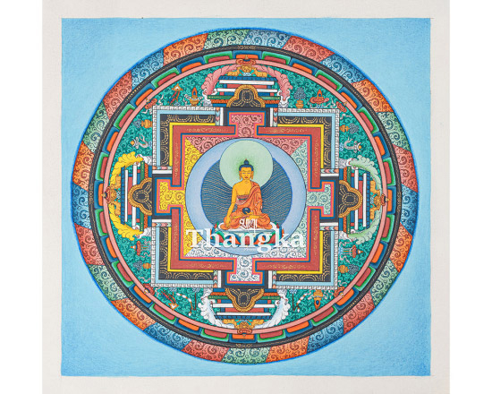Shakyamuni Buddha Mandala Thangka Sacred Mandala of Enlightenment and the Dharma